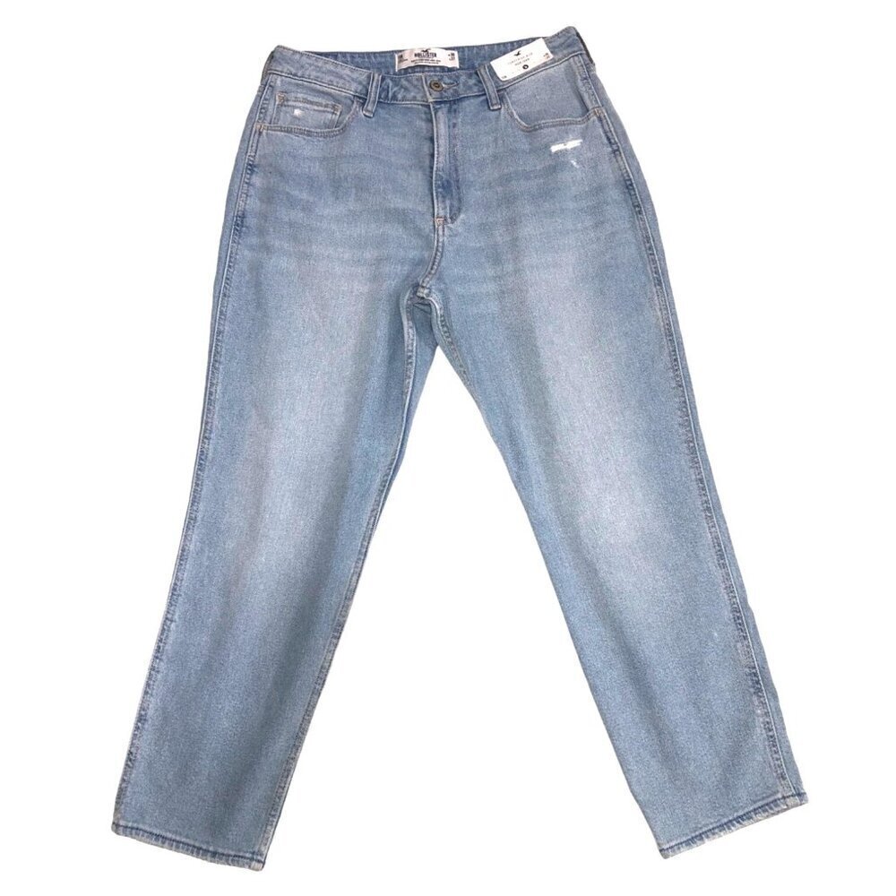 Hollister Jeans Size 11R Curvy High Rise Mom Blue Light Wash 30x27 Casual NEW